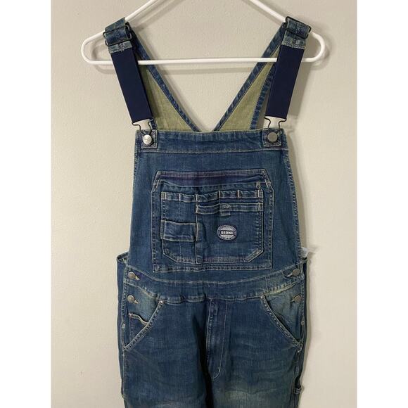 New Berne Men's Vintage Unlined Flex Denim Bib Overalls Size 32x32 - Picture 4 of 4